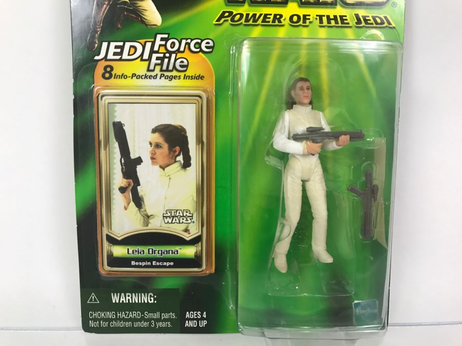 STAR WARS The Power Of The Jedi Collection 1 Leia Organa Bespin Escape Jedi Force File Hasbro 2000 84445 New On Card [Photo 3]