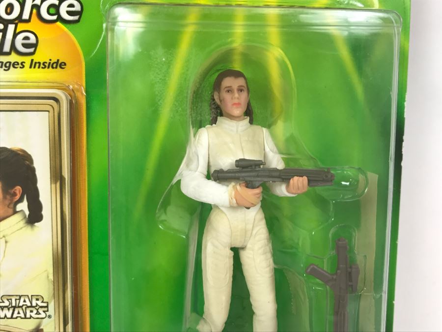 STAR WARS The Power Of The Jedi Collection 1 Leia Organa Bespin Escape Jedi Force File Hasbro 2000 84445 New On Card [Photo 4]