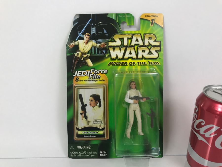 STAR WARS The Power Of The Jedi Collection 1 Leia Organa Bespin Escape Jedi Force File Hasbro 2000 84445 New On Card [Photo 1]