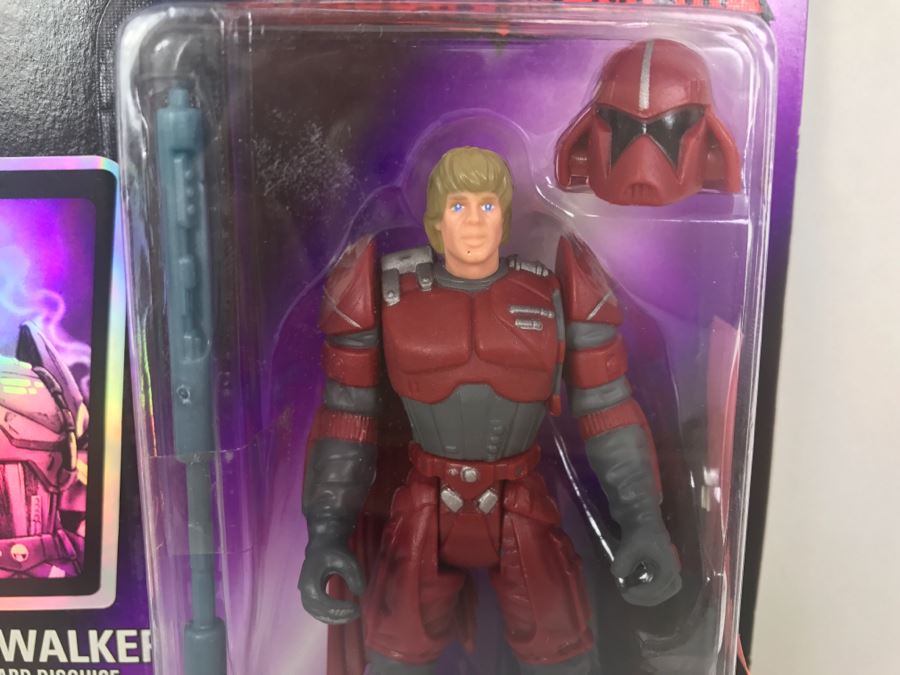 STAR WARS Shadows Of The Empire Luke Skywalker In Imperial Guard Disguise with Taser Staff Weapon Kenner Hasbro 1996 69605/69566 New On Card [Photo 7]