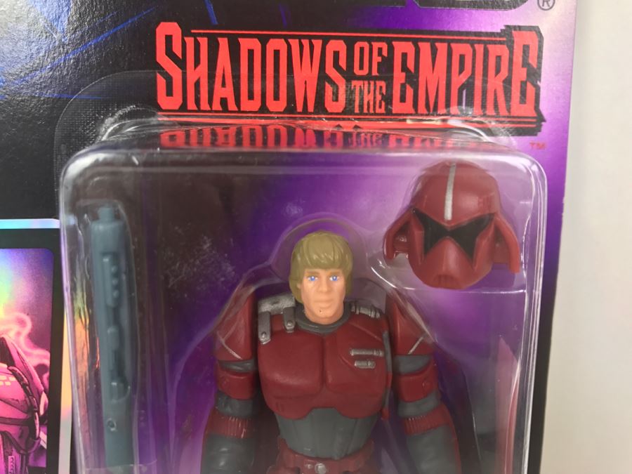 STAR WARS Shadows Of The Empire Luke Skywalker In Imperial Guard Disguise with Taser Staff Weapon Kenner Hasbro 1996 69605/69566 New On Card [Photo 5]
