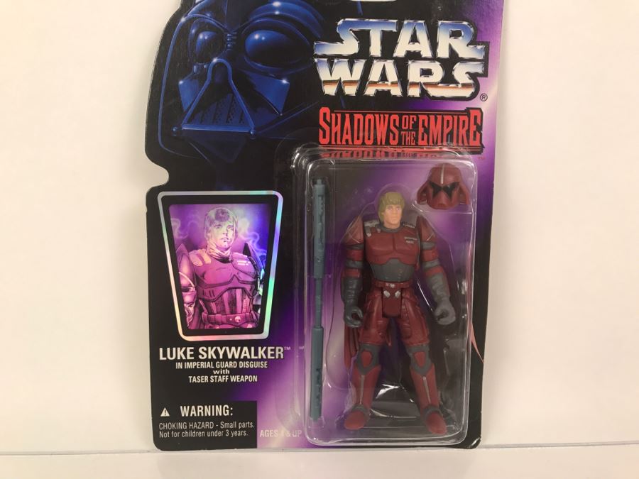 STAR WARS Shadows Of The Empire Luke Skywalker In Imperial Guard Disguise with Taser Staff Weapon Kenner Hasbro 1996 69605/69566 New On Card [Photo 4]