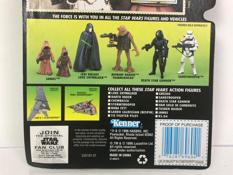 STAR WARS The Power Of The Force Luke Skywalker In Stormtrooper Disguise With Imperial Issue Blaster Collection 2 Kenner Hasbro 1996 69605/69604 New On Card [Photo 10]