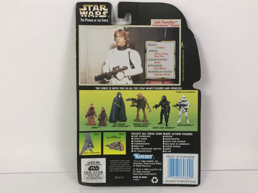 STAR WARS The Power Of The Force Luke Skywalker In Stormtrooper Disguise With Imperial Issue Blaster Collection 2 Kenner Hasbro 1996 69605/69604 New On Card [Photo 8]