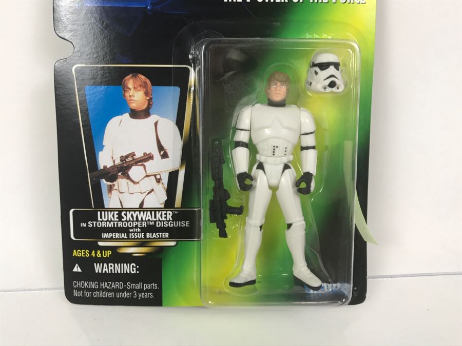 STAR WARS The Power Of The Force Luke Skywalker In Stormtrooper Disguise With Imperial Issue Blaster Collection 2 Kenner Hasbro 1996 69605/69604 New On Card [Photo 4]