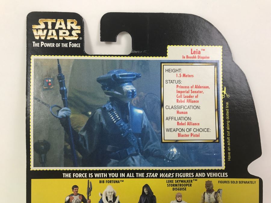 STAR WARS The Power Of The Force Leia In Boushh Disguise with Blaster Rifle and Bounty Hunter Helmet Collection 1 Kenner Hasbro 1997 69570/69818 New On Card [Photo 9]