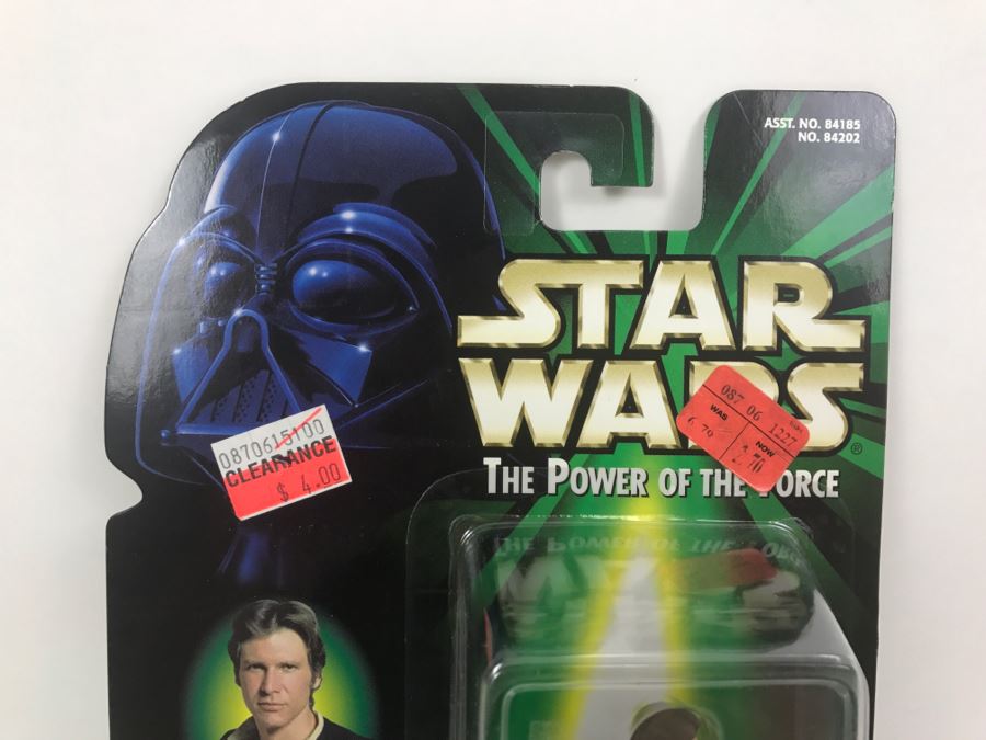 STAR WARS The Power Of The Force Han Solo With Blaster Pistol and Holster CommTech Chip Hasbro 1999 84185/84202 New On Card [Photo 2]
