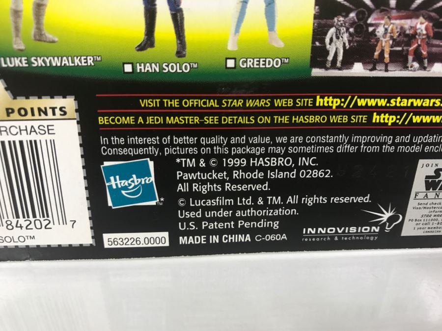 STAR WARS The Power Of The Force Han Solo With Blaster Pistol and Holster CommTech Chip Hasbro 1999 84185/84202 New On Card [Photo 12]