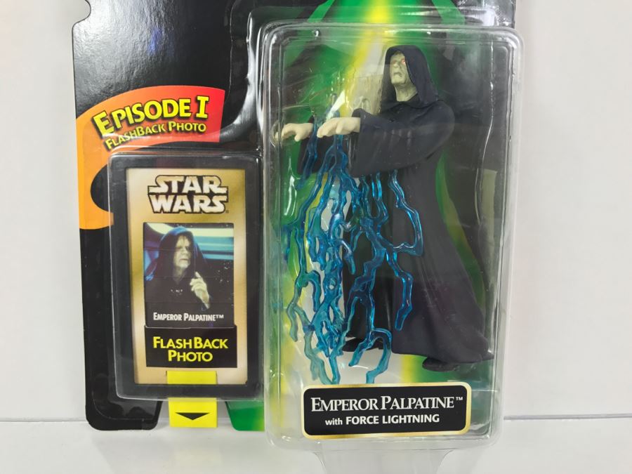 STAR WARS The Power Of The Force Emperor Palpatine With Force Lightning Episode 1 FlashBack Photo Kenner Hasbro 1998 69680/84042 New On Card [Photo 4]
