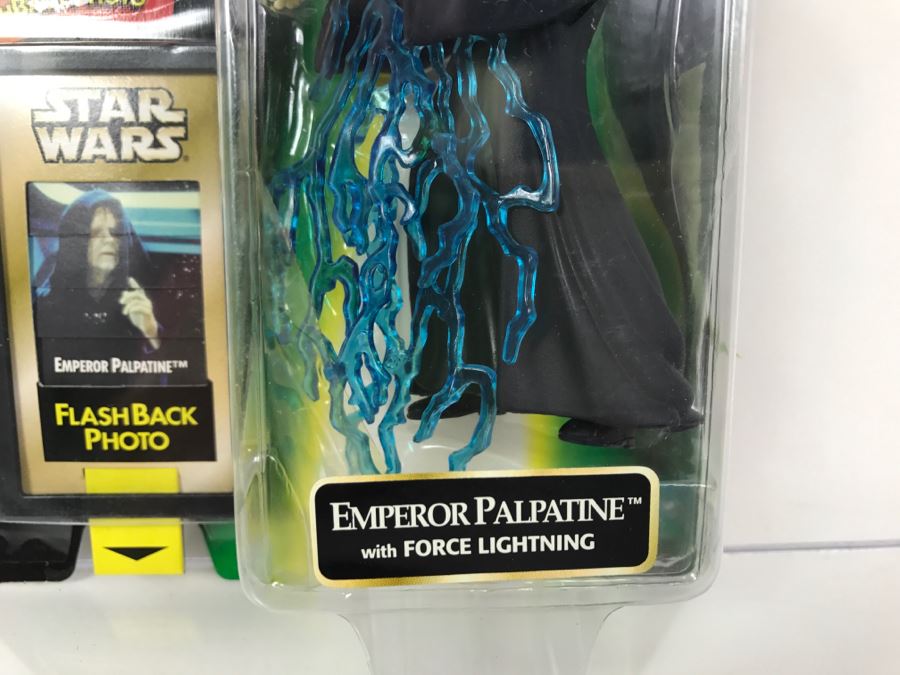 STAR WARS The Power Of The Force Emperor Palpatine With Force Lightning Episode 1 FlashBack Photo Kenner Hasbro 1998 69680/84042 New On Card [Photo 6]