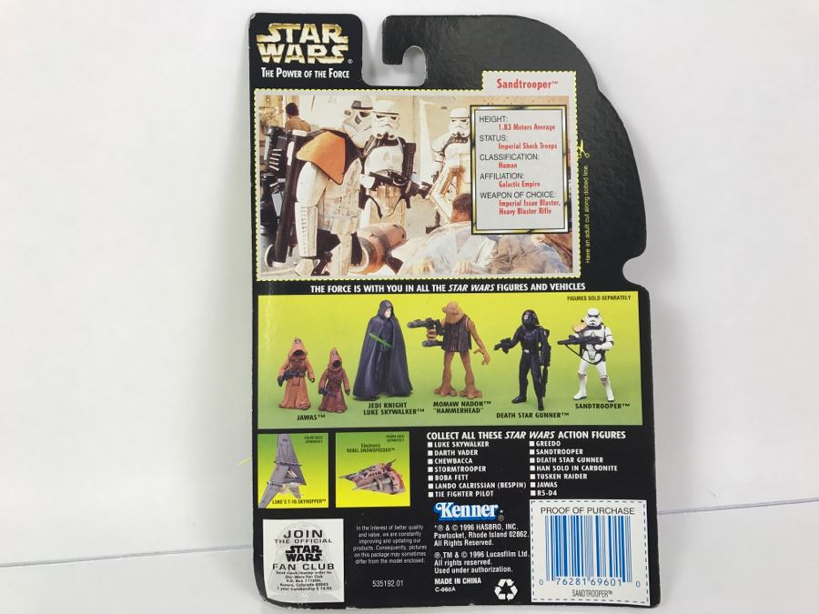 STAR WARS The Power Of The Force Sandtrooper With Heavy Blaster Rifle Collection 1 Kenner Hasbro 1996 69570/69601 New On Card [Photo 8]