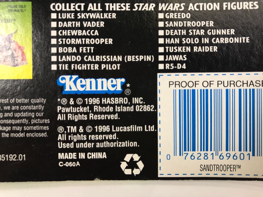 STAR WARS The Power Of The Force Sandtrooper With Heavy Blaster Rifle Collection 1 Kenner Hasbro 1996 69570/69601 New On Card [Photo 11]