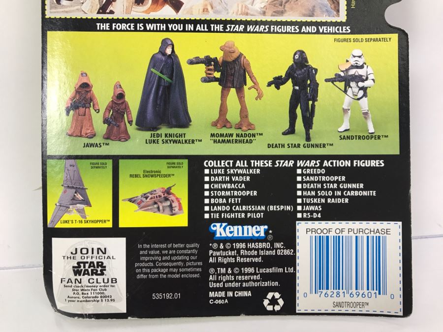 STAR WARS The Power Of The Force Sandtrooper With Heavy Blaster Rifle Collection 1 Kenner Hasbro 1996 69570/69601 New On Card [Photo 10]