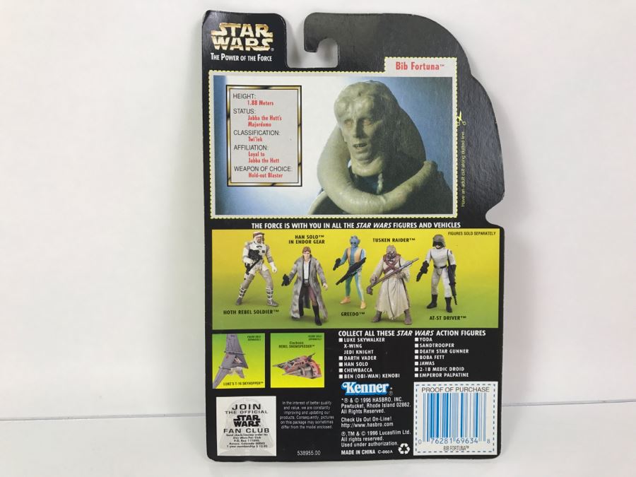 STAR WARS The Power Of The Force Bib Fortuna With Hold-Out Blaster Collection 1 Kenner Hasbro 1996 69570/69634 New On Card [Photo 8]