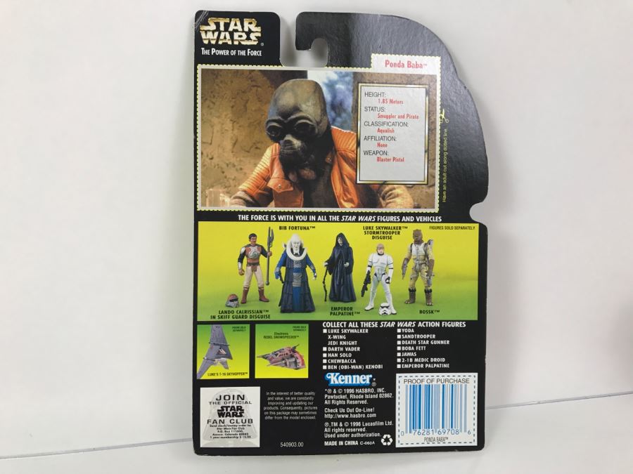 STAR WARS The Power Of The Force Ponda Baba With Blaster Pistol and Rifle Collection 1 Kenner Hasbro 1996 69605/69708 New On Card [Photo 8]