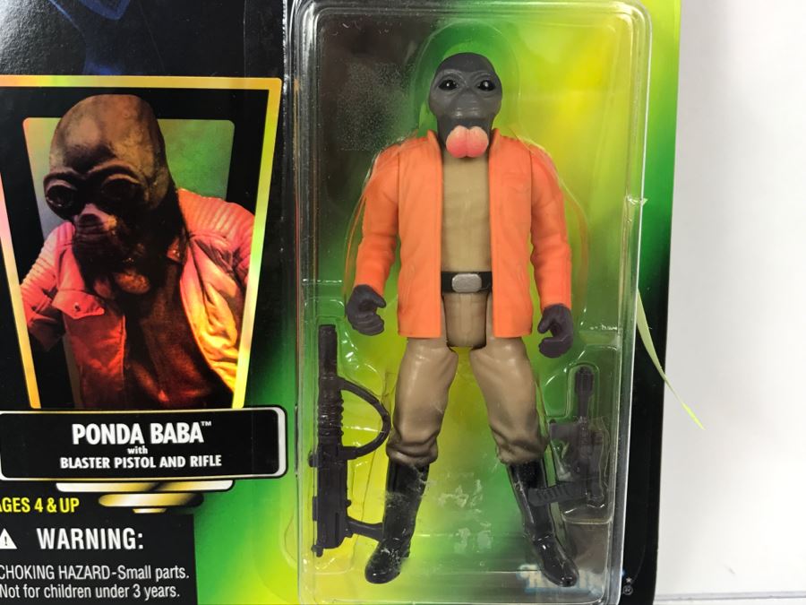 STAR WARS The Power Of The Force Ponda Baba With Blaster Pistol and Rifle Collection 1 Kenner Hasbro 1996 69605/69708 New On Card [Photo 4]