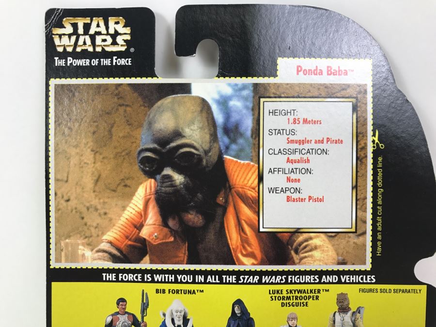 STAR WARS The Power Of The Force Ponda Baba With Blaster Pistol and Rifle Collection 1 Kenner Hasbro 1996 69605/69708 New On Card [Photo 9]