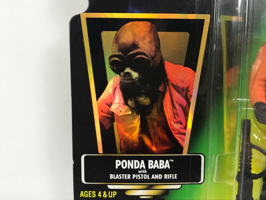 STAR WARS The Power Of The Force Ponda Baba With Blaster Pistol and Rifle Collection 1 Kenner Hasbro 1996 69605/69708 New On Card [Photo 7]