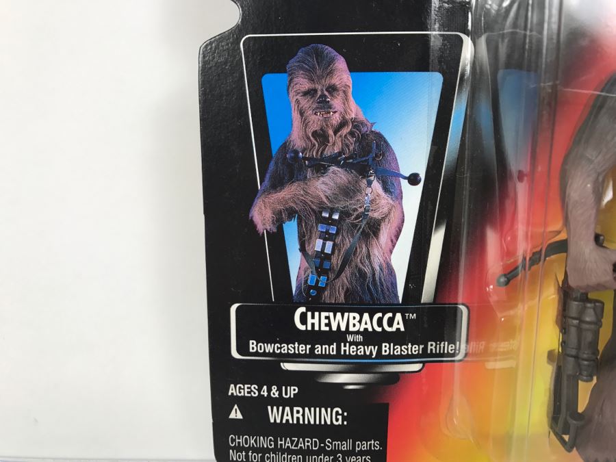 STAR WARS The Power Of The Force Chewbacca With Bowcaster and Heavy Blaster Rifle Kenner Tonka Hasbro 1995 69570/69578 New On Card [Photo 7]