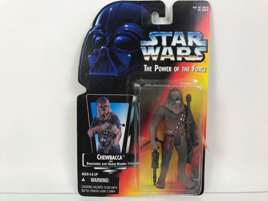 STAR WARS The Power Of The Force Chewbacca With Bowcaster and Heavy Blaster Rifle Kenner Tonka Hasbro 1995 69570/69578 New On Card