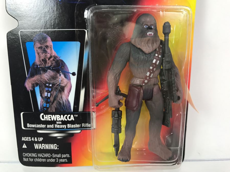 STAR WARS The Power Of The Force Chewbacca With Bowcaster and Heavy Blaster Rifle Kenner Tonka Hasbro 1995 69570/69578 New On Card [Photo 4]