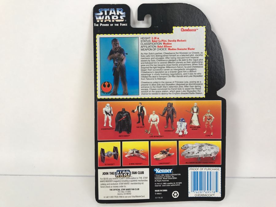 STAR WARS The Power Of The Force Chewbacca With Bowcaster and Heavy Blaster Rifle Kenner Tonka Hasbro 1995 69570/69578 New On Card [Photo 8]