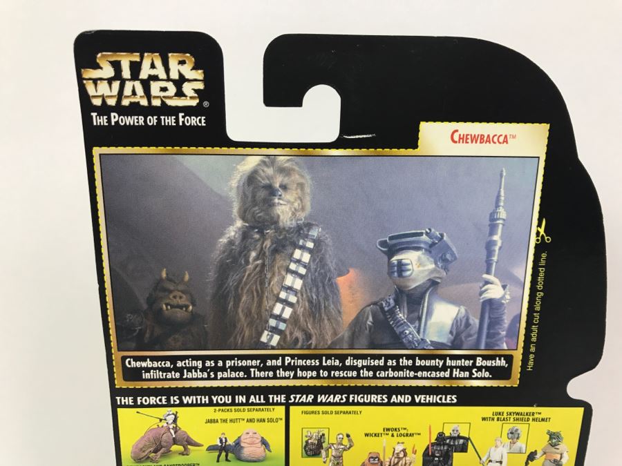 STAR WARS The Power Of The Force Chewbacca as Boushh’s Bounty With Bowcaster Freeze Frame Action Slide Collection 1 Kenner Hasbro 1998 69570/69882 New On Card [Photo 10]