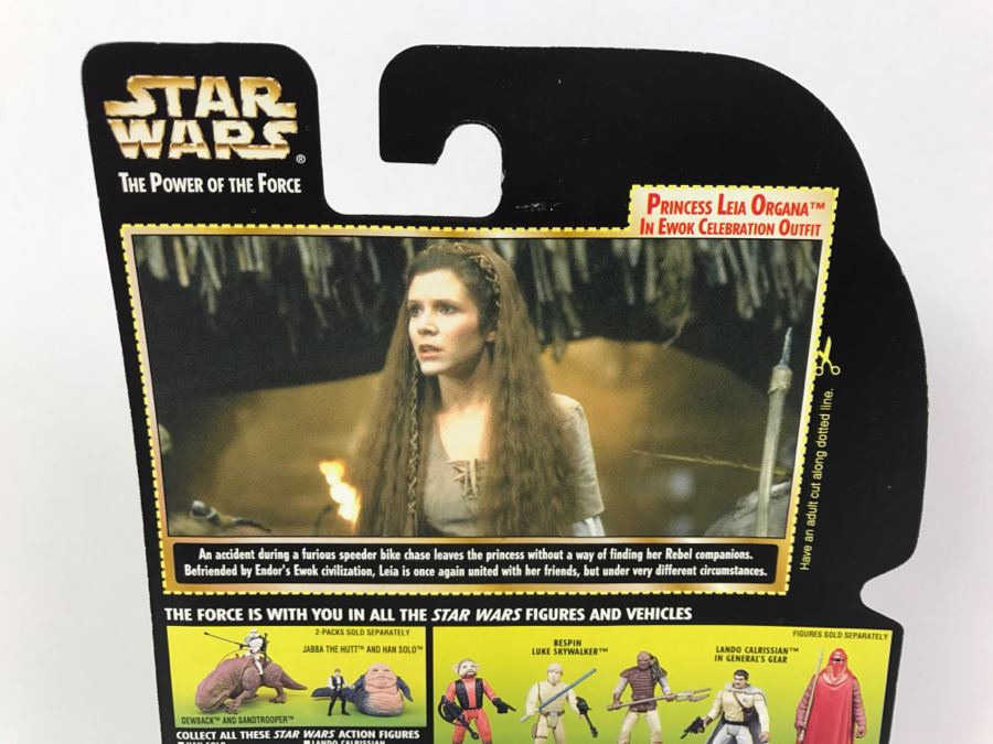 STAR WARS The Power Of The Force Princess Leia Organa in Ewok Celebration Outfit Freeze Frame Action Slide Collection 1 Kenner Hasbro 1997 69570/69714 New On Card [Photo 11]