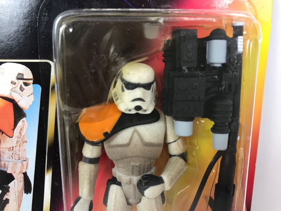 STAR WARS The Power Of The Force Tatooine Stormtrooper With Concussion Grenade Cannon Collection 1 Kenner Hasbro 1996 69570/69601 New On Card [Photo 5]