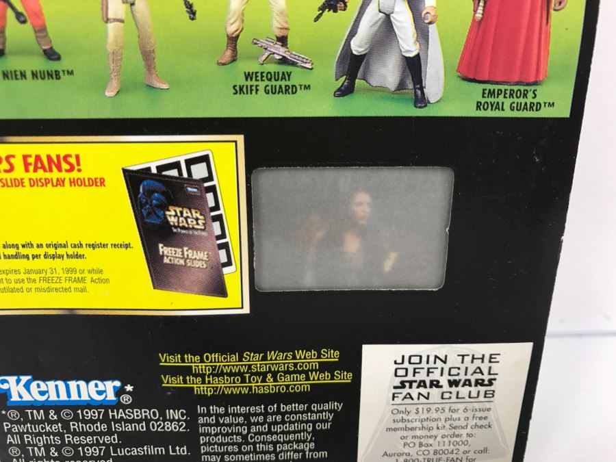 STAR WARS The Power Of The Force Princess Leia Organa in Ewok Celebration Outfit Freeze Frame Action Slide Collection 1 Kenner Hasbro 1997 69570/69714 New On Card [Photo 12]