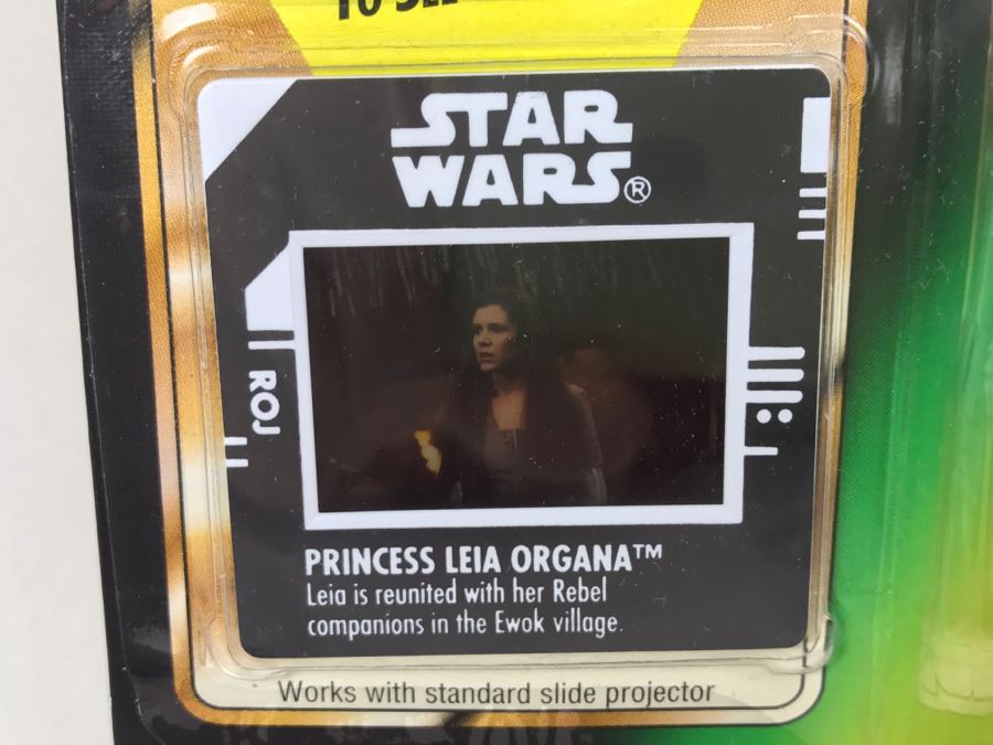 STAR WARS The Power Of The Force Princess Leia Organa in Ewok Celebration Outfit Freeze Frame Action Slide Collection 1 Kenner Hasbro 1997 69570/69714 New On Card [Photo 7]
