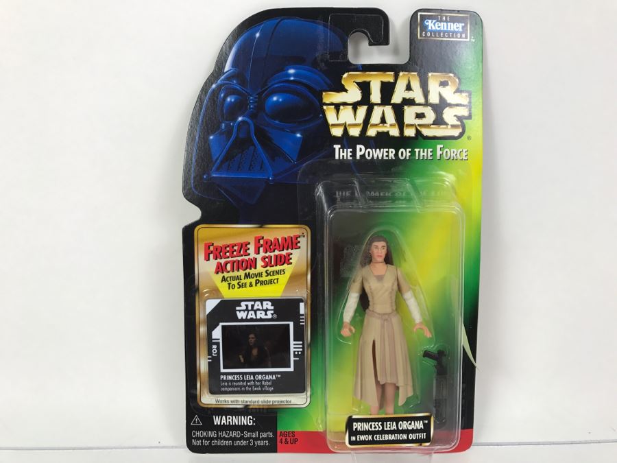 STAR WARS The Power Of The Force Princess Leia Organa in Ewok Celebration Outfit Freeze Frame Action Slide Collection 1 Kenner Hasbro 1997 69570/69714 New On Card [Photo 1]