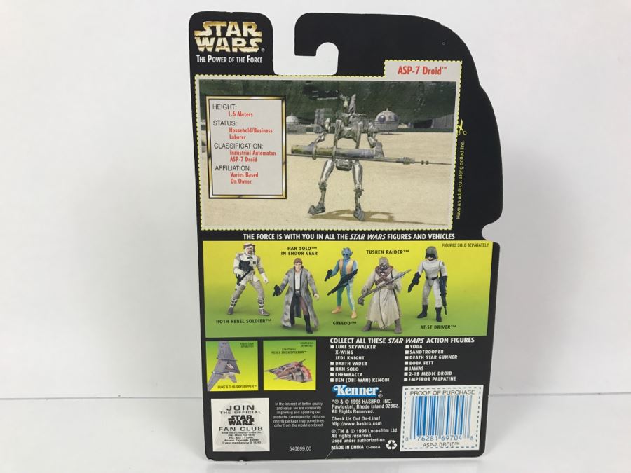 STAR WARS The Power Of The Force ASP-7 Droid With Spaceport Supply Rods Collection 2 Kenner Hasbro 1996 69605/69704 New On Card [Photo 8]