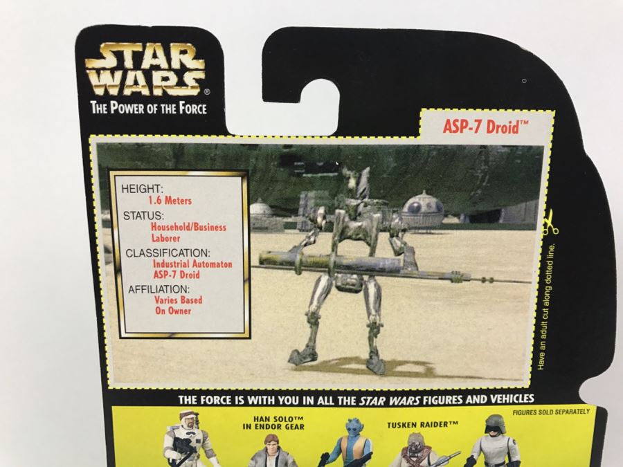 STAR WARS The Power Of The Force ASP-7 Droid With Spaceport Supply Rods Collection 2 Kenner Hasbro 1996 69605/69704 New On Card [Photo 9]