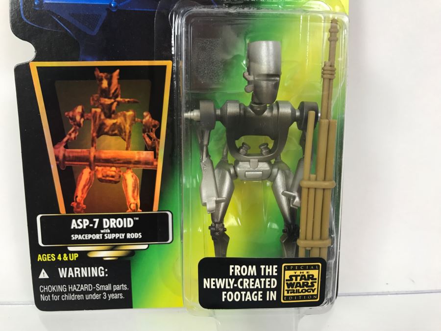 STAR WARS The Power Of The Force ASP-7 Droid With Spaceport Supply Rods Collection 2 Kenner Hasbro 1996 69605/69704 New On Card [Photo 4]