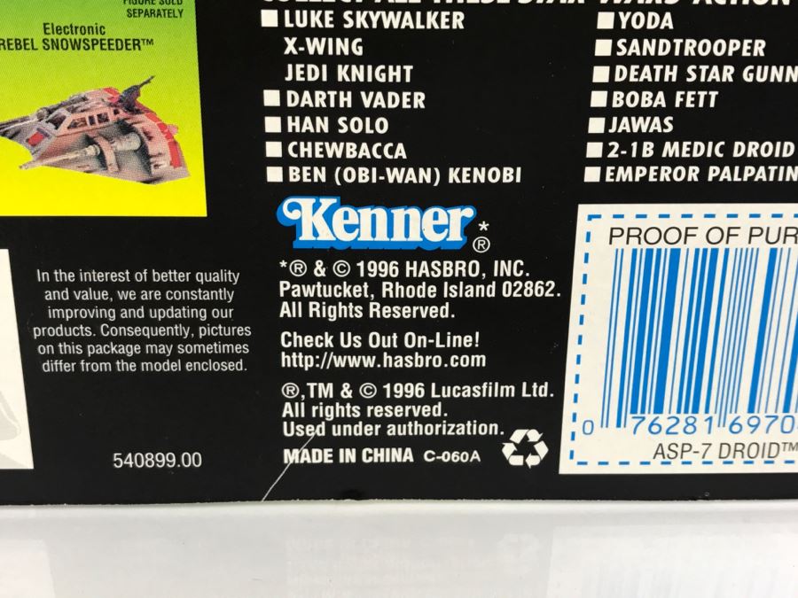 STAR WARS The Power Of The Force ASP-7 Droid With Spaceport Supply Rods Collection 2 Kenner Hasbro 1996 69605/69704 New On Card [Photo 11]