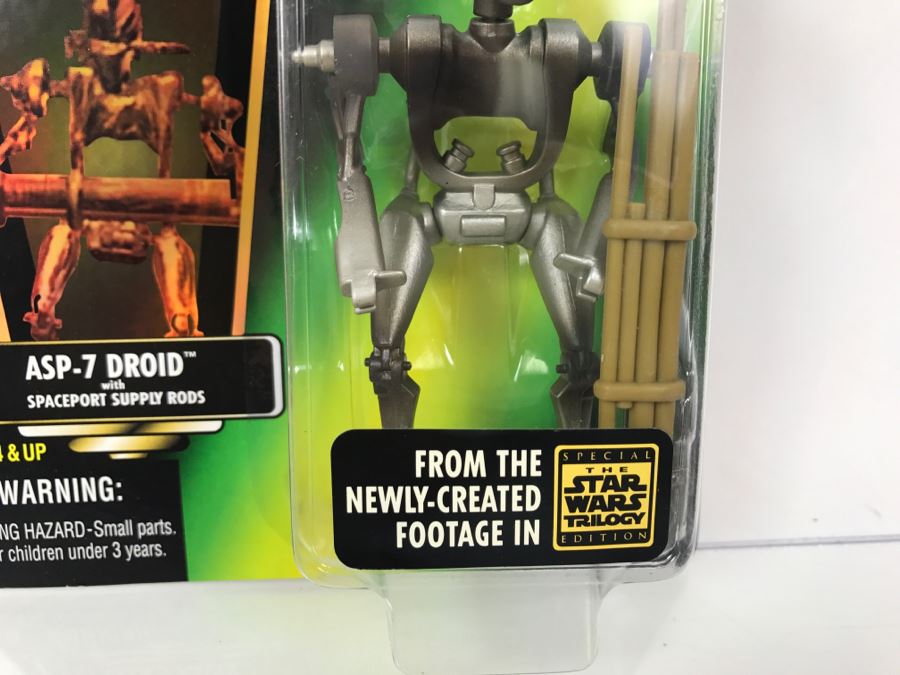 STAR WARS The Power Of The Force ASP-7 Droid With Spaceport Supply Rods Collection 2 Kenner Hasbro 1996 69605/69704 New On Card [Photo 6]