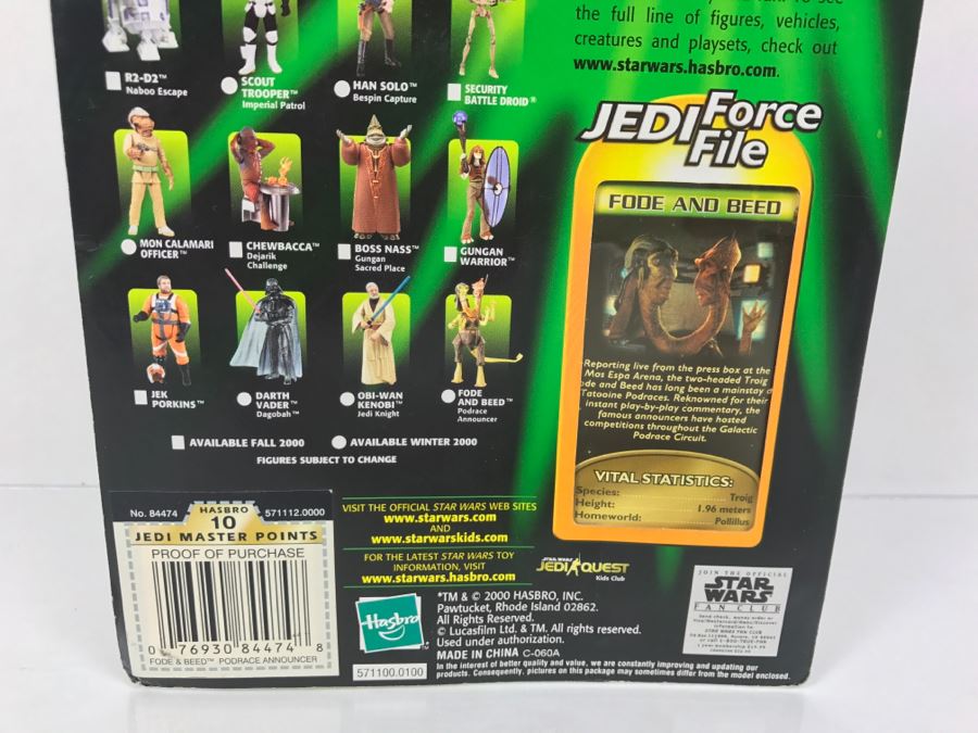 STAR WARS The Power Of The Jedi Fode And Beed Jedi Force File Collection 2 Hasbro 2000 84455 New On Card [Photo 10]