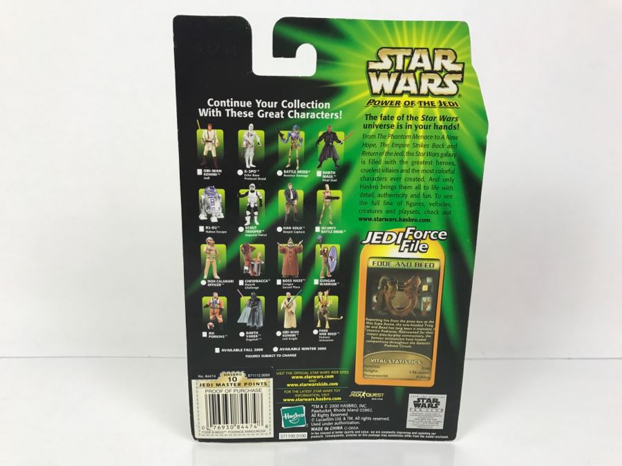 STAR WARS The Power Of The Jedi Fode And Beed Jedi Force File Collection 2 Hasbro 2000 84455 New On Card [Photo 8]