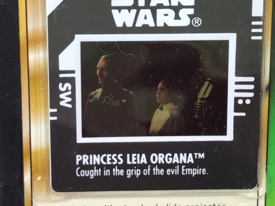 STAR WARS The Power Of The Force Princess Leia Organa With Blaster Rifle And Long Barreled Pistol Freeze Frame Action Slide Collection 1 Kenner Hasbro 1997 69570/69824 New On Card [Photo 7]