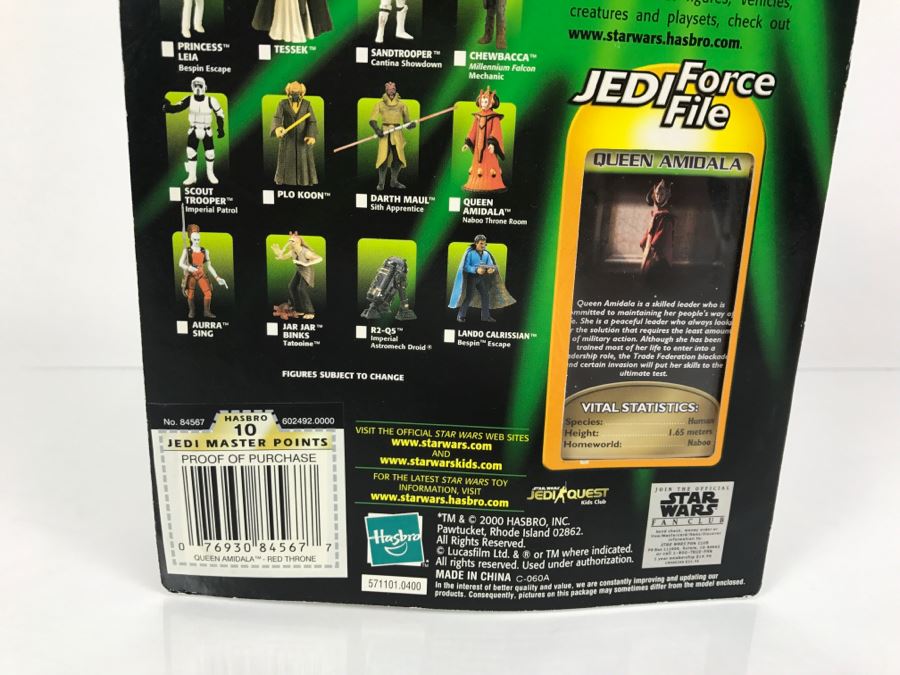 STAR WARS The Power Of The Jedi Queen Amidala Jedi Force File Collection 2 Hasbro 2000 84455 New On Card [Photo 10]