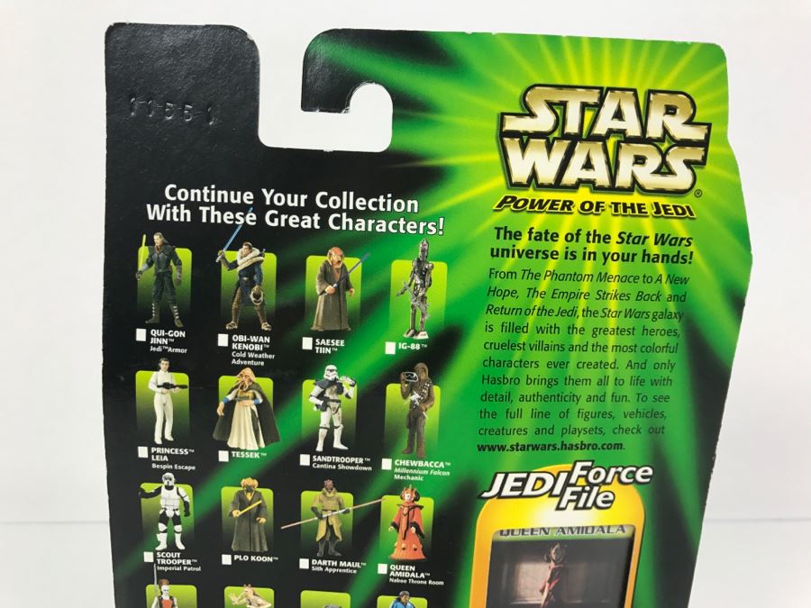 STAR WARS The Power Of The Jedi Queen Amidala Jedi Force File Collection 2 Hasbro 2000 84455 New On Card [Photo 9]