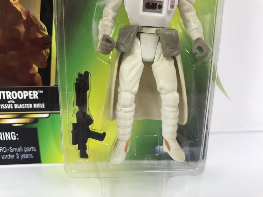 STAR WARS The Power Of The Force Snowtrooper With Imperial Issue Blaster Rifle Collection 3 Kenner Hasbro 1997 69705/69632 New On Card [Photo 6]