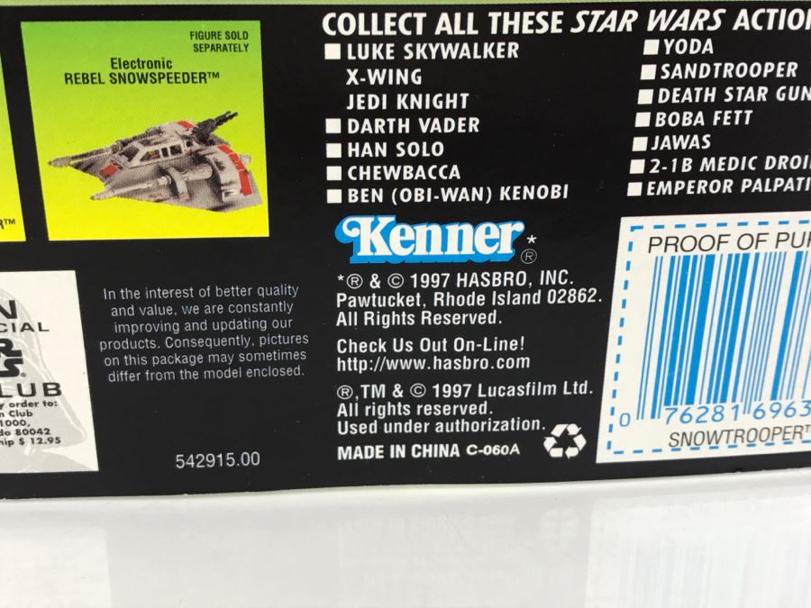 STAR WARS The Power Of The Force Snowtrooper With Imperial Issue Blaster Rifle Collection 3 Kenner Hasbro 1997 69705/69632 New On Card [Photo 11]