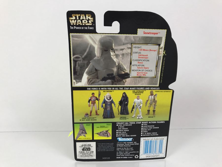 STAR WARS The Power Of The Force Snowtrooper With Imperial Issue Blaster Rifle Collection 3 Kenner Hasbro 1997 69705/69632 New On Card [Photo 8]