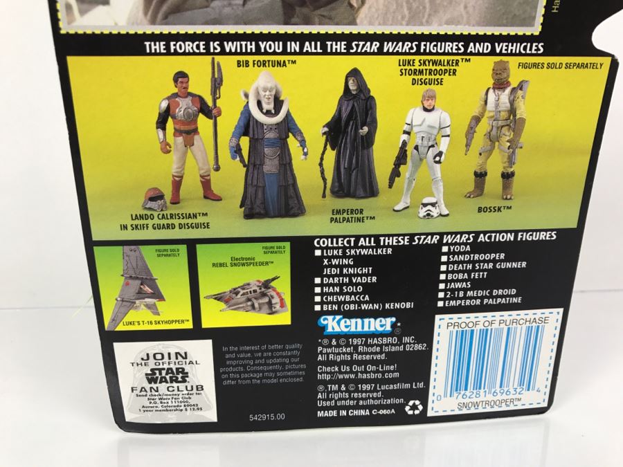 STAR WARS The Power Of The Force Snowtrooper With Imperial Issue Blaster Rifle Collection 3 Kenner Hasbro 1997 69705/69632 New On Card [Photo 10]