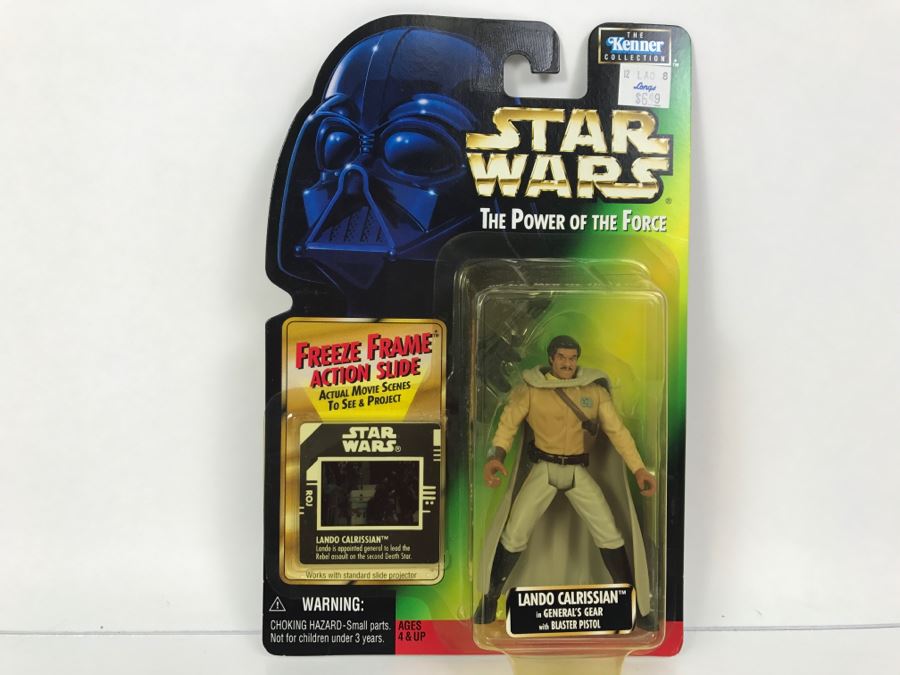 STAR WARS The Power Of The Force Lando Calrissian In General's Gear With Blaster Pistol Freeze Frame Action Slide Collection 1 Kenner Hasbro 1997 69570/69756 New On Card [Photo 1]