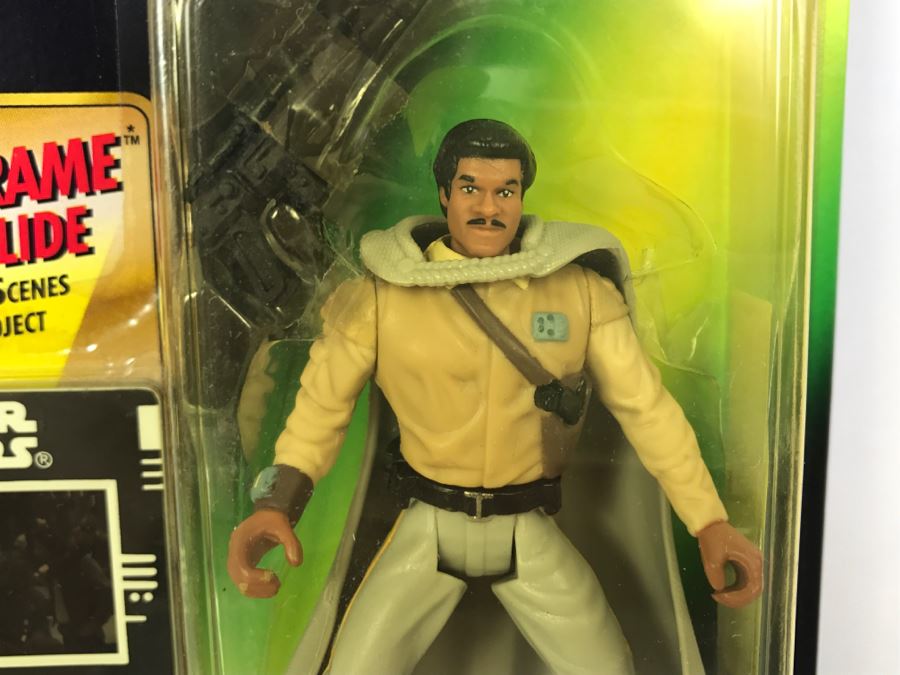 STAR WARS The Power Of The Force Lando Calrissian In General's Gear With Blaster Pistol Freeze Frame Action Slide Collection 1 Kenner Hasbro 1997 69570/69756 New On Card [Photo 4]