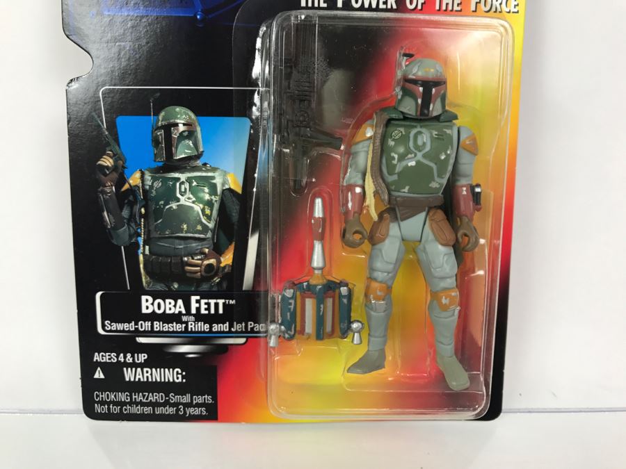 STAR WARS The Power Of The Force Boba Fett With Sawed Off Blaster Rifle And Jet Pack Kenner Tonka Hasbro 1995 69570/69582 New On Card [Photo 4]