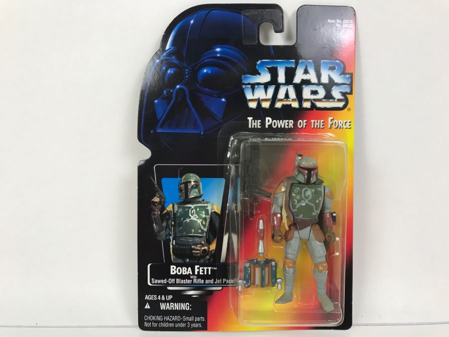 STAR WARS The Power Of The Force Boba Fett With Sawed Off Blaster Rifle And Jet Pack Kenner Tonka Hasbro 1995 69570/69582 New On Card [Photo 1]